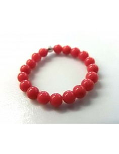 Anneau Corail rouge 4mm 2
