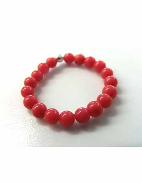 Anneau Corail rouge 4mm