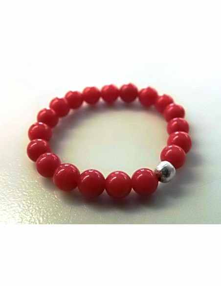 Anneau Corail rouge 4mm