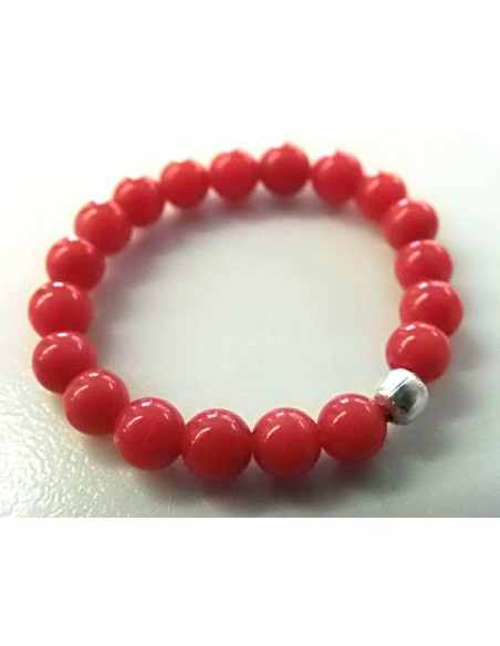 Anneau Corail rouge 4mm