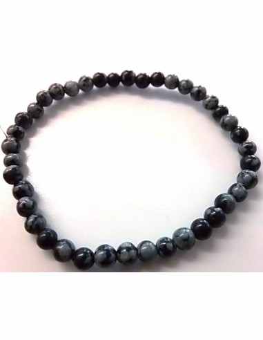 Obsidienne mouchete 4mm bracelet