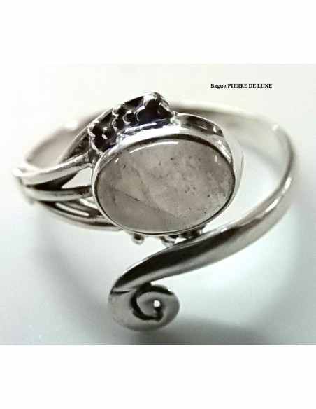 Bague reglable pierres montees en argent Bague reglable pierres montees en argent
