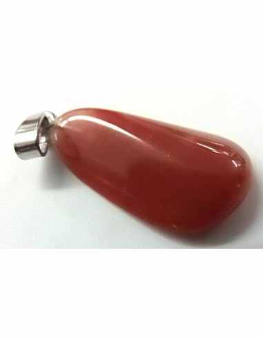 Calcedoine rouge pendentif argent