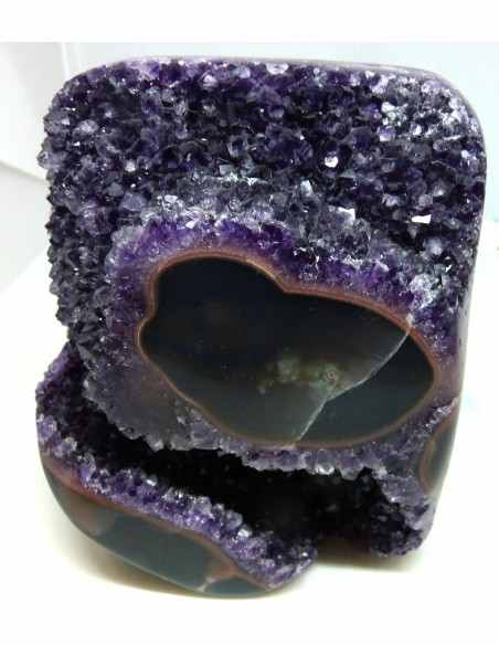 Magnifique Geode amethyste sur agate