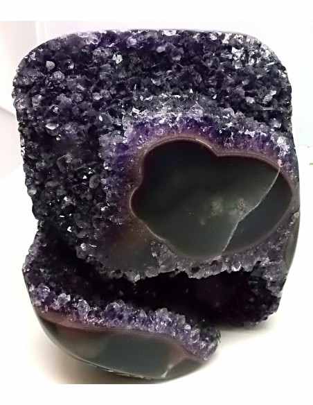 Magnifique Geode amethyste sur agate