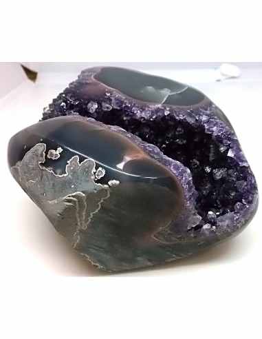 Magnifique Geode amethyste sur agate
