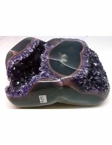 Magnifique Geode amethyste sur agate