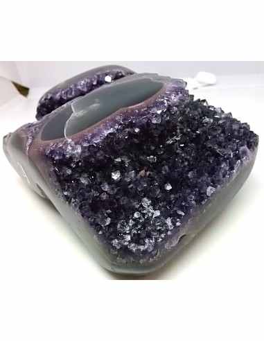 Magnifique Geode amethyste sur agate