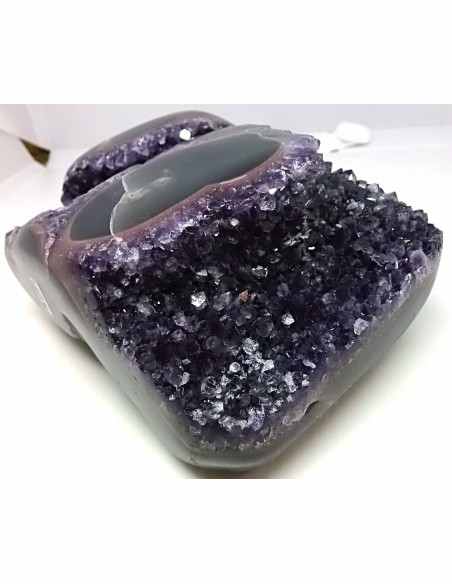 Magnifique Geode amethyste sur agate