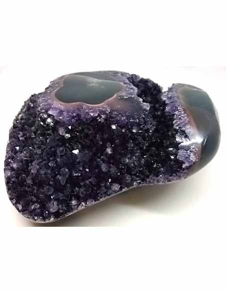 Magnifique Geode amethyste sur agate