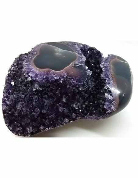 Magnifique Geode amethyste sur agate