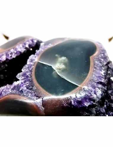 Magnifique Geode amethyste sur agate