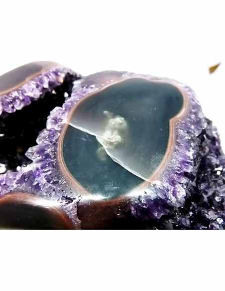 Magnifique Geode amethyste sur agate