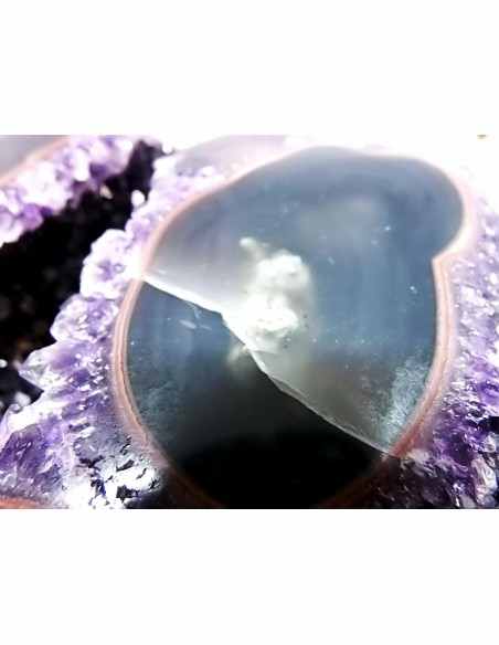 Magnifique Geode amethyste sur agate
