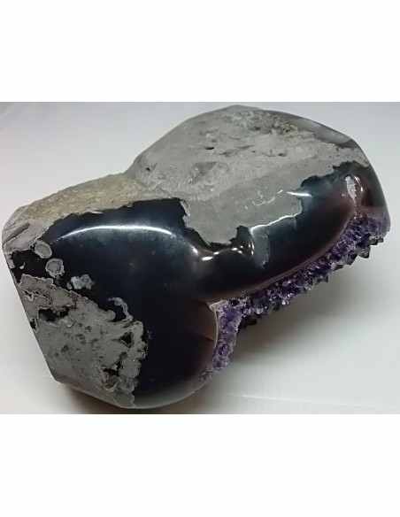 Magnifique Geode amethyste sur agate