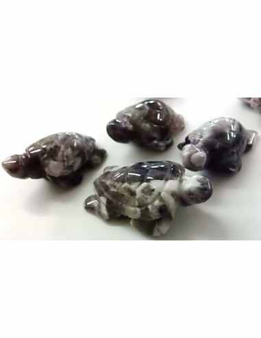 Tortue en amethyste chevron