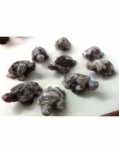 Tortue en amethyste chevron