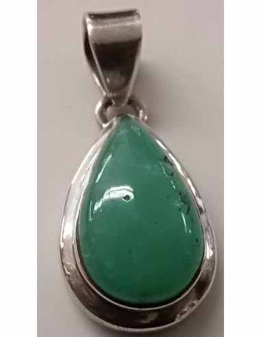 Chrysoprase argent pendentif