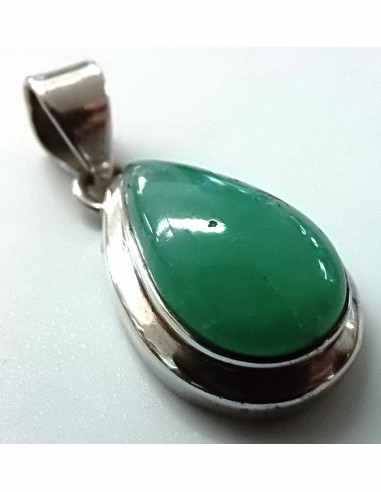 Chrysoprase pendentif argent
