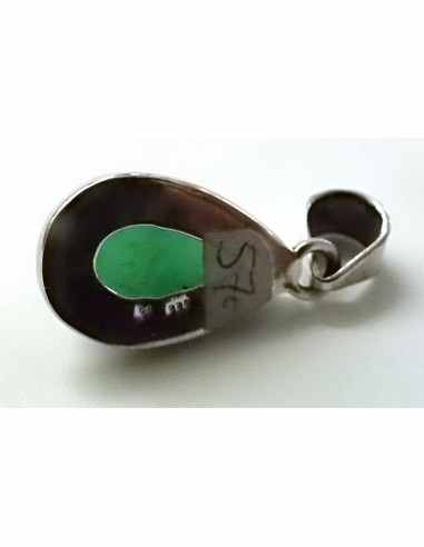Chrysoprase pendentif argent