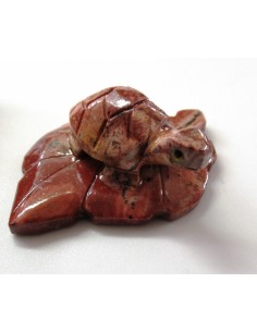 Tortue sur feuille steatite 2
