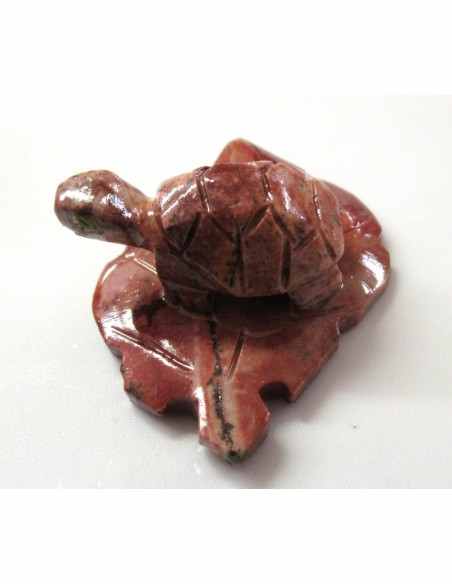 Tortue sur feuille steatite