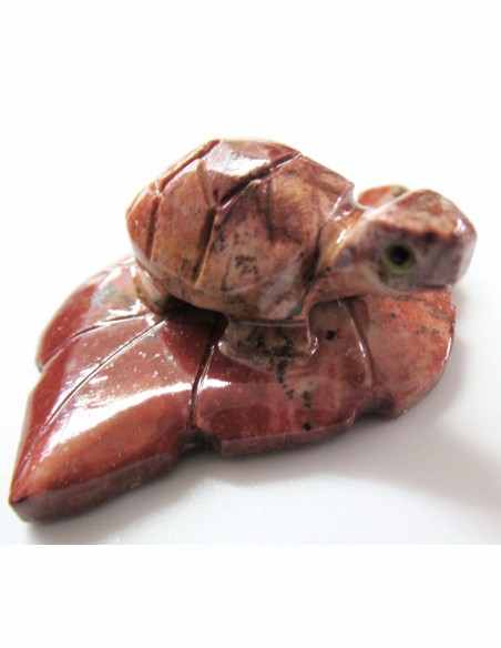 Tortue sur feuille steatite