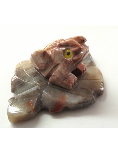 Crapaud sur feuille steatite