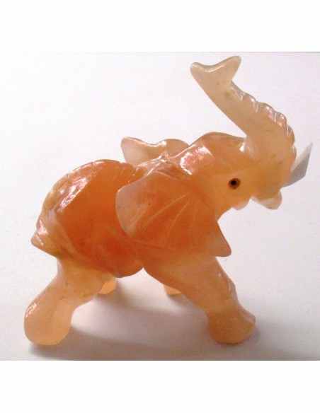 Elephant en selenite orange