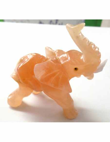Elephant en selenite orange