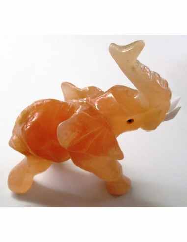 Elephant en selenite orange
