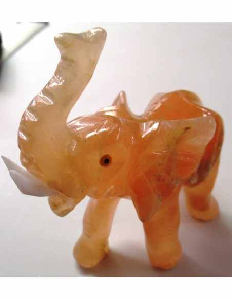 Elephant en selenite orange
