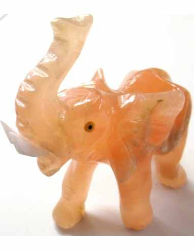 Elephant en selenite orange