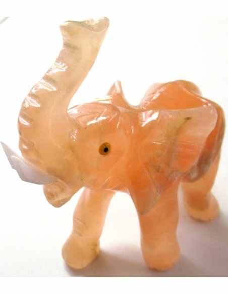 Elephant en selenite orange