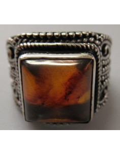 Ambre bague argent