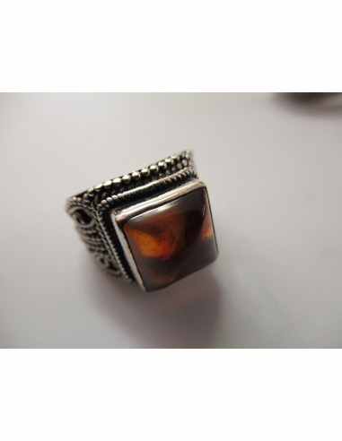 Ambre bague argent