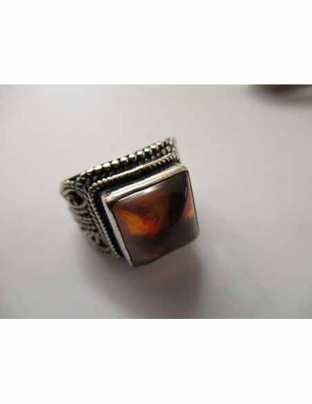 Ambre bague argent