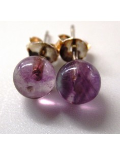 Fluorite 6mm boucles argent 2