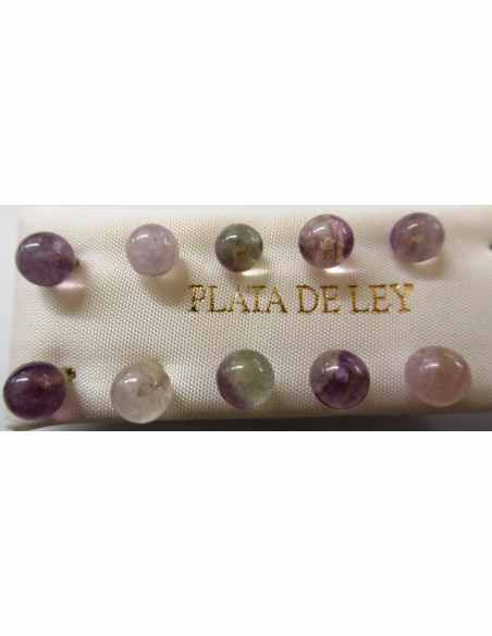 Fluorite 6mm boucles argent Fluorite 6mm boucles argent