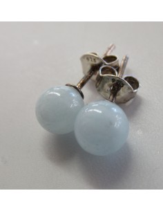 Aigue marine 6mm boucles doreilles
