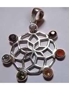 Sept chakras argent pendentif 2