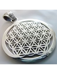 Fleur de vie, chakras argent pendentif 2
