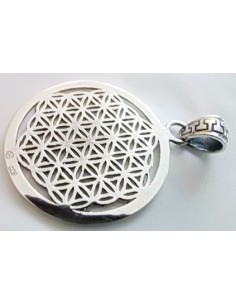 Fleur de vie, chakras argent pendentif