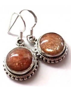 Pierre du soleil en boucles d'oreilles