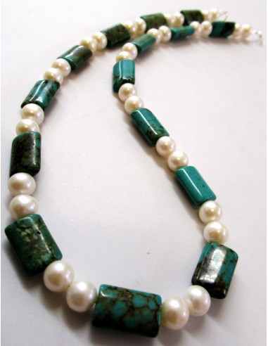 Collier turquoise perles