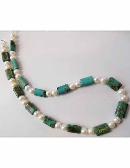 Collier turquoise perles