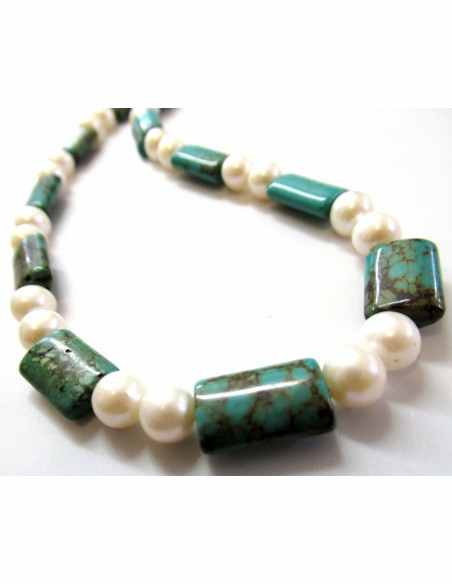 Collier turquoise perles