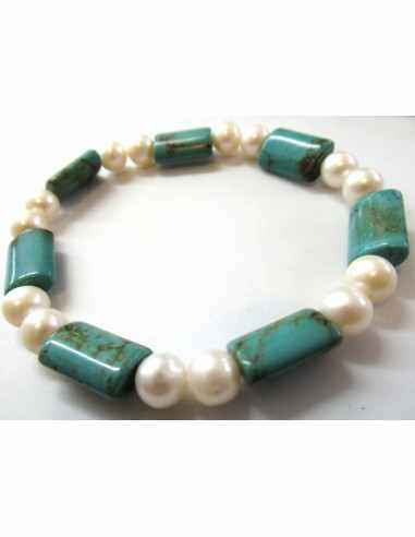 Turquoise et perles de culture bracelet