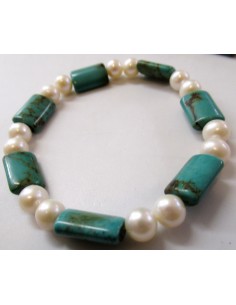 Turquoise et perles de culture bracelet 2