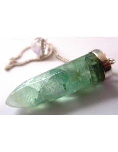 Pendule fluorite montee en argent 2